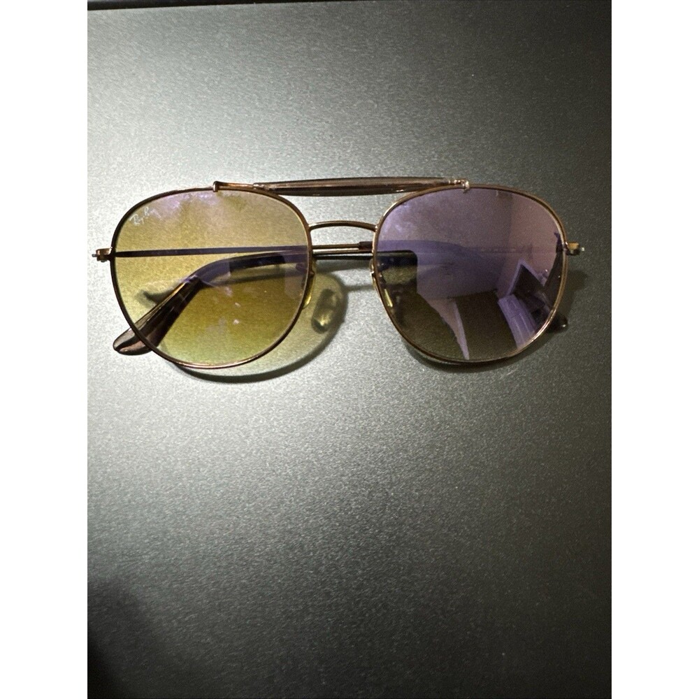Ray Ban RB3540 Gold Metal Green Round Sunglasses 56-18 140 3N